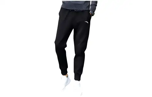 Anta Sports Life Collection Spring Fall Loose Fit Knitted Fabric Fleece Lined Sweatpants With Elastic Cuff