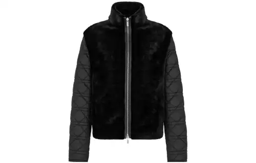 DIOR Furs Men's Black Stand Collar Moderate