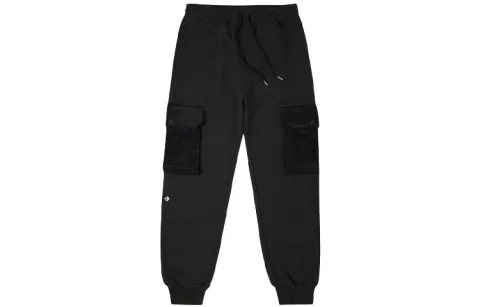 Converse Vintage Corduroy Patchwork Loose Fit Fleece Elastic Cuff Fleece Lined Knitted Sweatpants Men's Ink Black