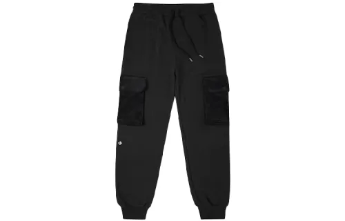 Converse Vintage Corduroy Patchwork Loose Fit Fleece Elastic Cuff Fleece Lined Knitted Sweatpants Men's Ink Black