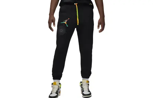 Jordan Flight MVP Knitted Sweatpants Men's Black Moderate Cuffed Pants
