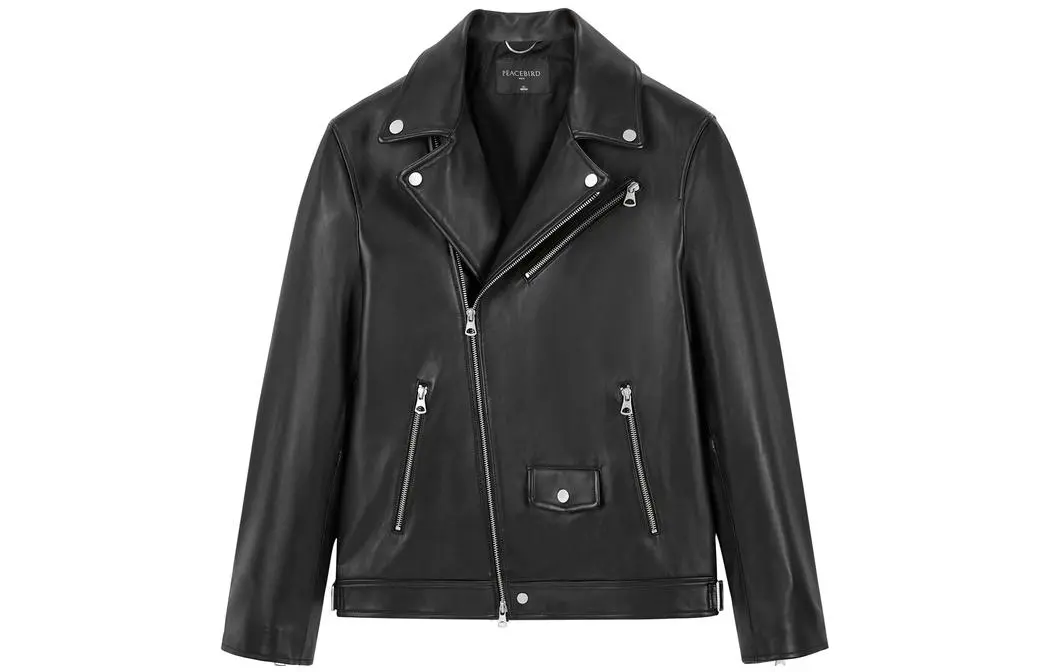 PEACEBIRD MEN Leather Jacket Men's Black