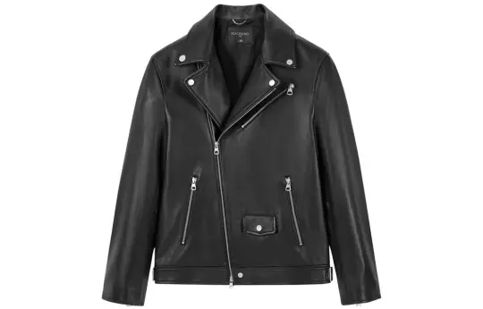 PEACEBIRD MEN Leather Jacket Men's Black