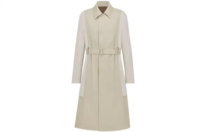 DIOR Trench Coats Men's Beige Lapel Moderate Other