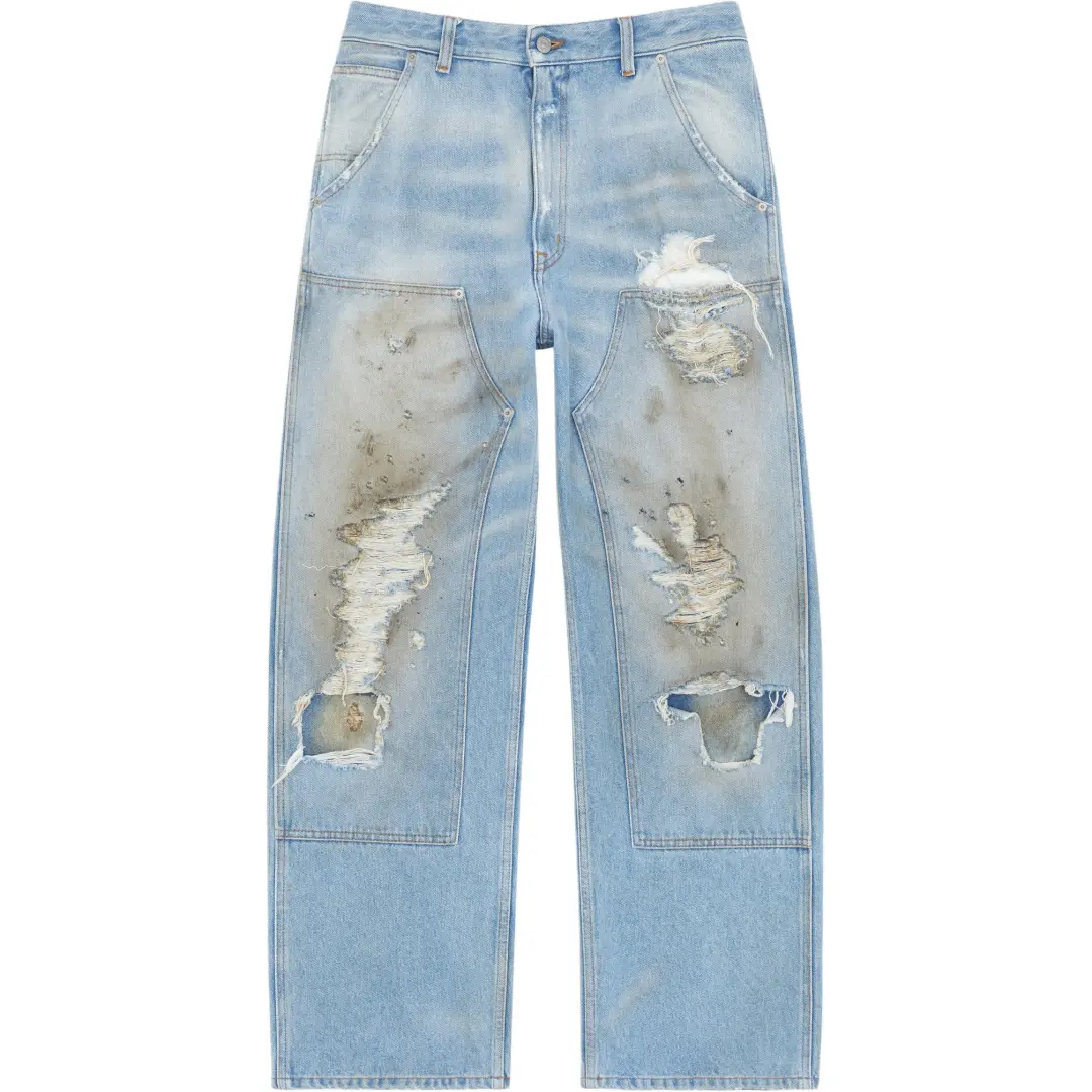 MM6 Maison Margiela Distressed Straight Leg Jeans