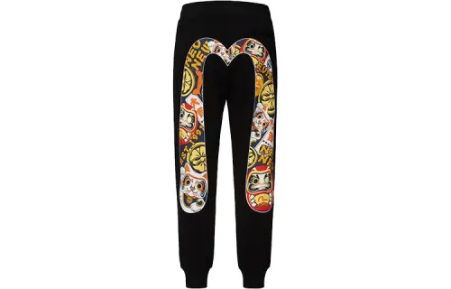 EVISU Knitted Sweatpants Men's Moderate Cuffed Pants