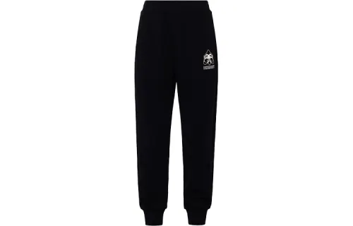 EVISU Knitted Sweatpants Men's Black Moderate Cuffed Pants