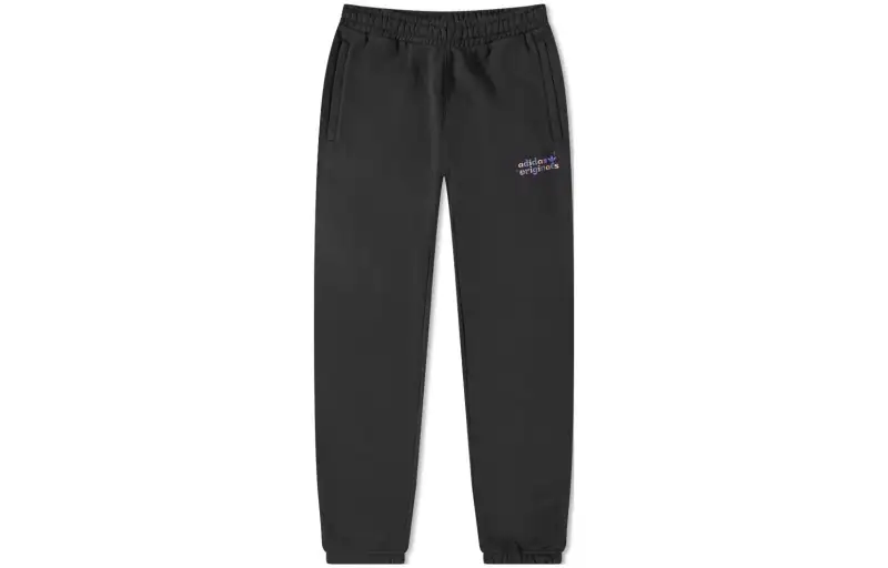 Adidas Originals Knitted Sweatpants Men's Black Moderate Cuffed Pants