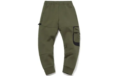 Li Ning BADFIVE Knitted Sweatpants Men's Olive Green Moderate Cuffed Pants