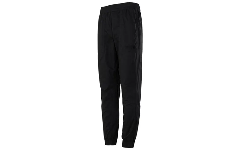 PUMA Knitted Sweatpants Men's Black Moderate Cuffed Pants
