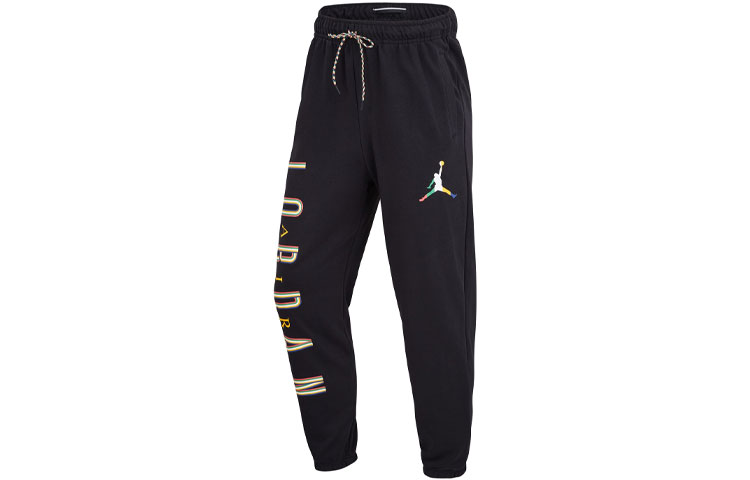 Jordan Sport DNA casual letter print lace-up sweatpants men's black