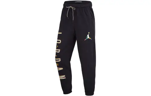 Jordan Sport Knitted Sweatpants Men's Black Moderate Cuffed Pants