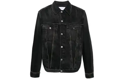 OFF WHITE Zip embellished Denim Jacket