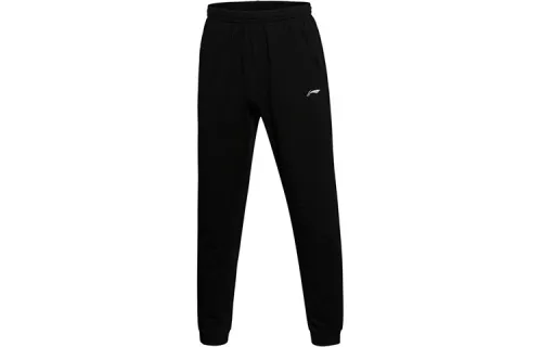 Li Ning Knitted Sweatpants Men's Black Moderate Cuffed Pants