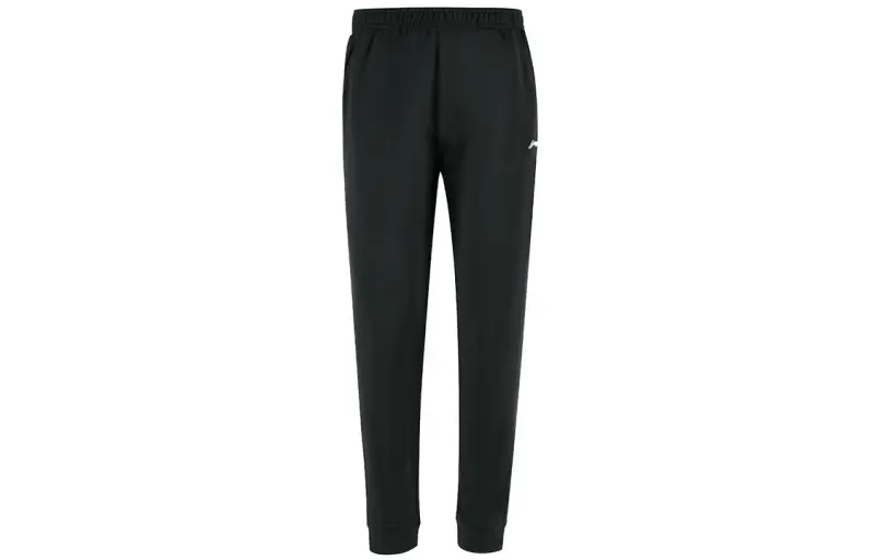 Li Ning Badminton Collection Knitted Sweatpants Men's Black Moderate Cuffed Pants