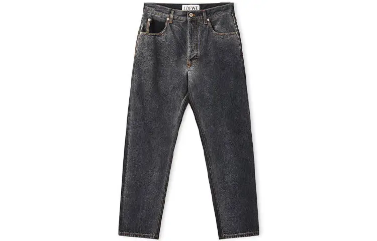 LOEWE Jeans Men's Black Moderate Straight Fit Pants