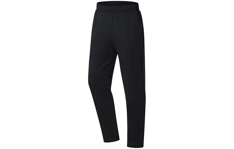 Li Ning Knitted Sweatpants Men's Black Moderate Straight Fit Pants