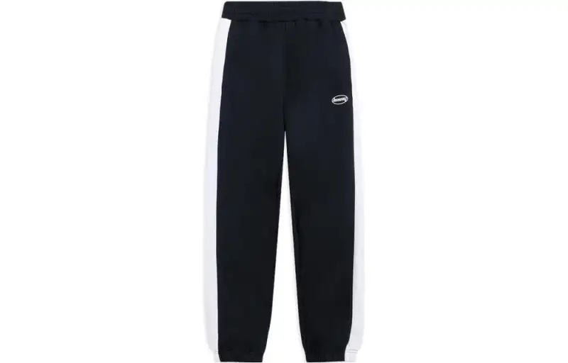 Li Ning Lifestyle Collection, Side Color Block Elastic Cuff Fleece Lined Sweatpants Knitted Sweatpants Men's Black