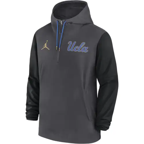 Jordan Ucla Bruins Sideline Pre Game Player Men's Jordan College 1/2 Zip Hooded Jacket
