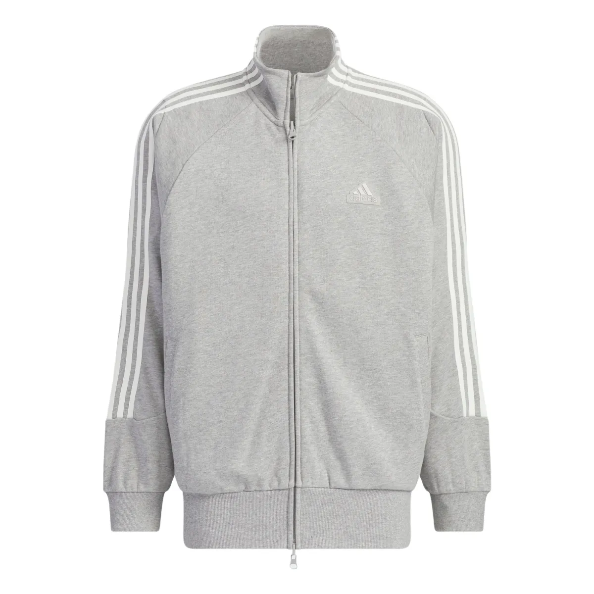 Adidas 3 Stripes KNIT TRACK TOP Jackets & Coats Unisex Medium Heather Gray