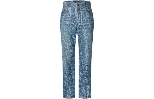 LOUIS VUITTON X Yayoi Kusama Jeans Men's Moderate Straight Fit Pants