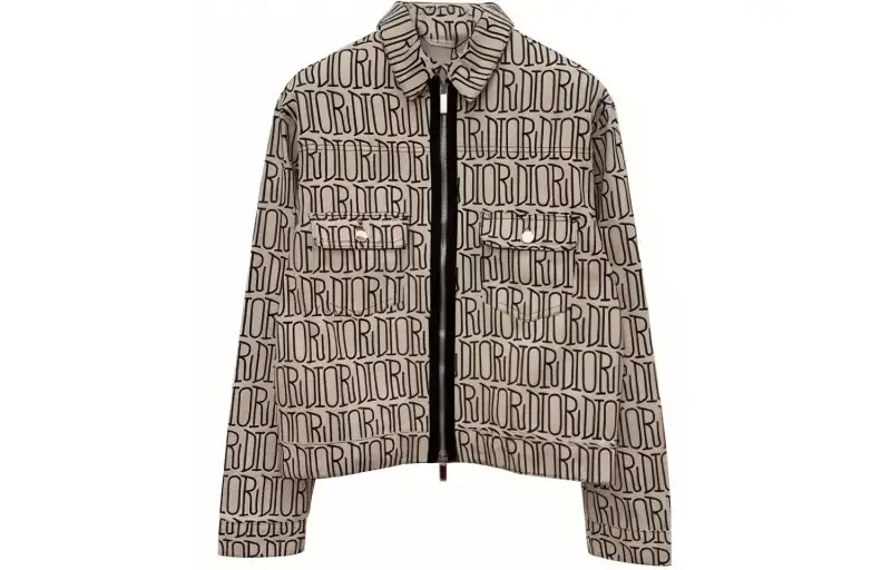 DIOR Jackets Men's Beige Lapel Moderate Other