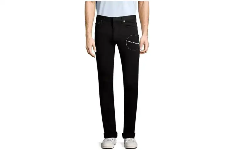 DIOR Jeans Men's Black Moderate Straight Fit Pants
