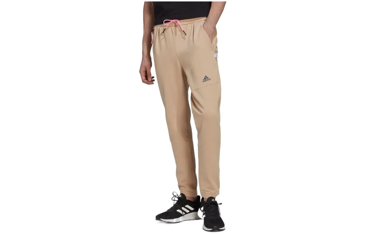 Adidas Knitted Sweatpants Men's Light Umber Moderate Straight Fit Pants
