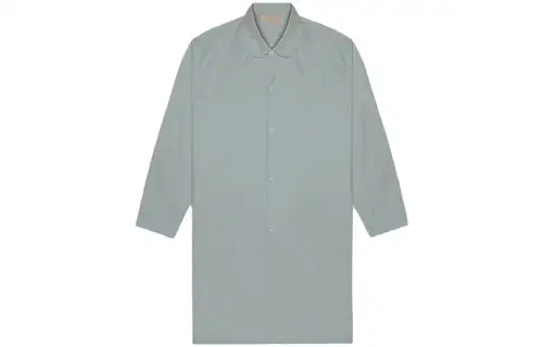 Fear of God Essentials Drop2 SS23 Long Coat Sycamore solid color button long American heavy windbreaker, same style for men and women, haze blue