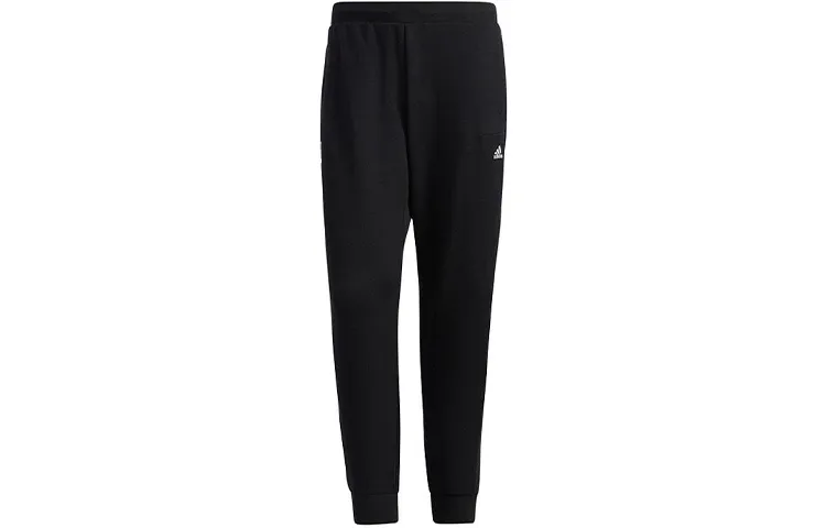 Adidas Knitted Sweatpants Men's Black Moderate Cuffed Pants
