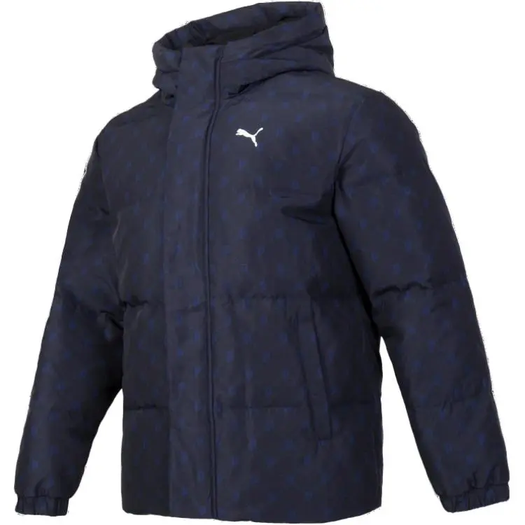 PUMA Down Jackets Unisex Black Hooded Moderate Straight Fit