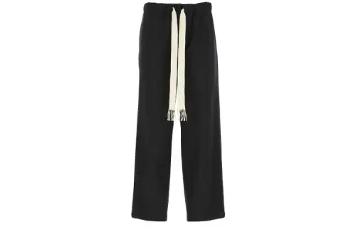 LOEWE Casual Pants Men's Black Moderate Straight Fit Pants