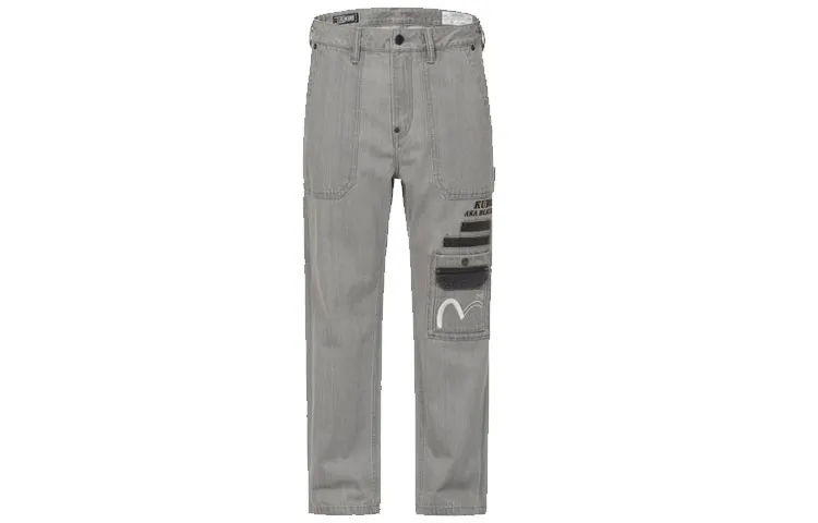 EVISU Jeans Men's Gray Moderate Straight Fit Pants