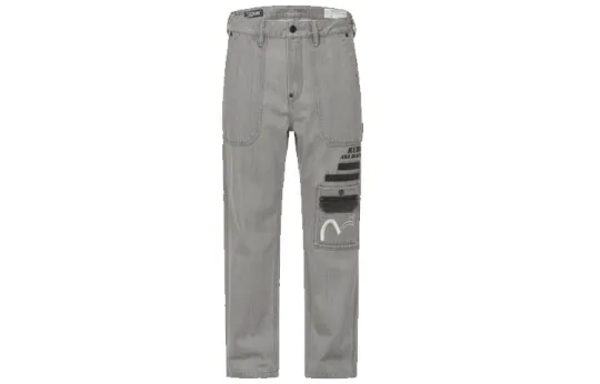 EVISU Jeans Men's Gray Moderate Straight Fit Pants
