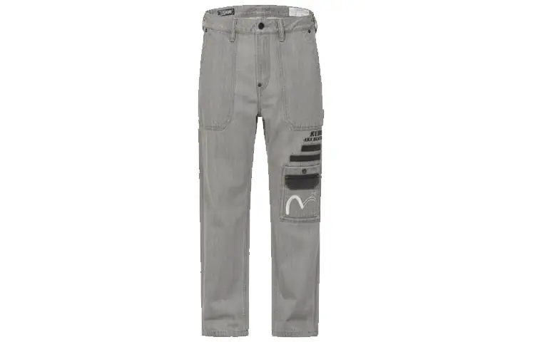 EVISU Jeans Men's Gray Moderate Straight Fit Pants