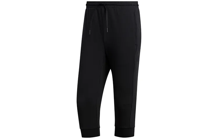 Adidas Knitted Sweatpants Men's Black Moderate Slim Fit Pants