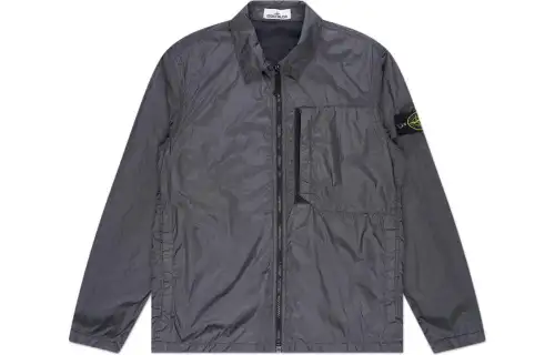 STONE ISLAND Compass Patch Collared Zip Up Jacket