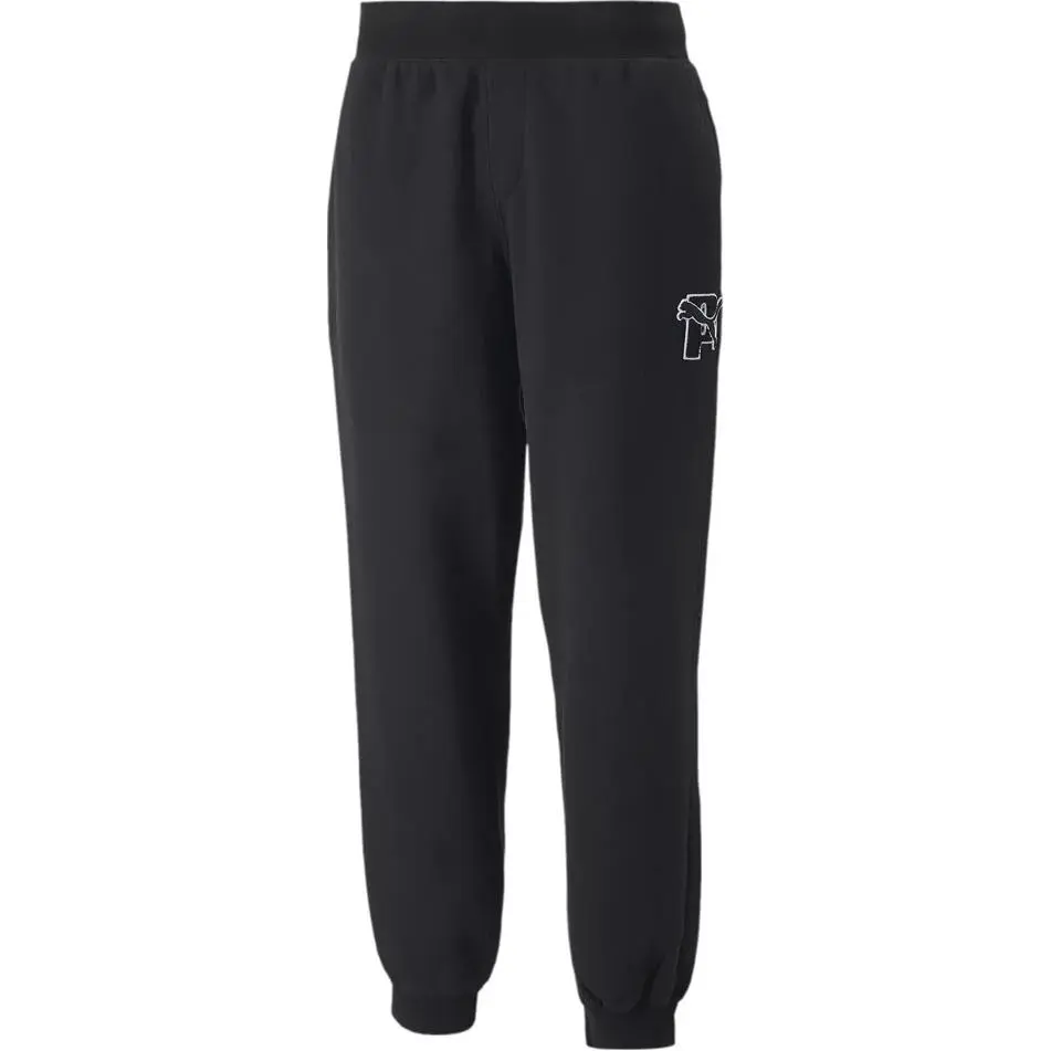 PUMA Knitted Sweatpants Unisex Black Moderate Straight Fit Pants