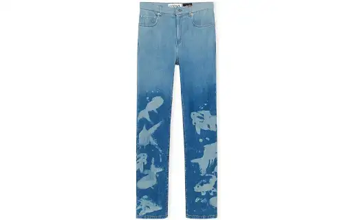 LOEWE Jeans Men's Blue Moderate Straight Fit Pants