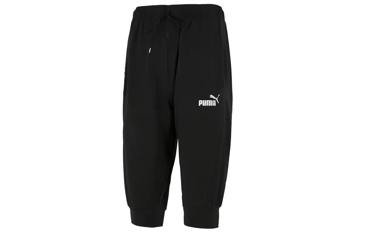 PUMA Knitted Sweatpants Men's Black Moderate Harem Pants