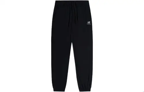 New Balance Knitted Sweatpants Men's Black Moderate Cuffed Pants