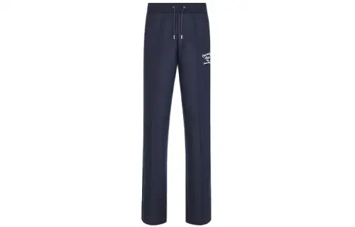 DIOR Quarterly New Products Knitted Sweatpants Men's Marine Blue