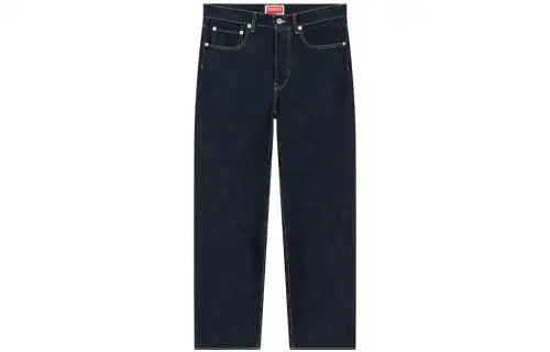 mid-rise straight-leg jeans