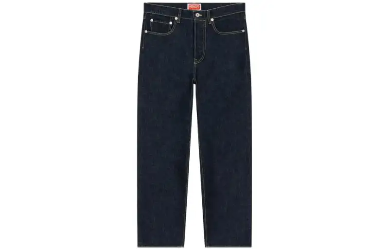 mid-rise straight-leg jeans