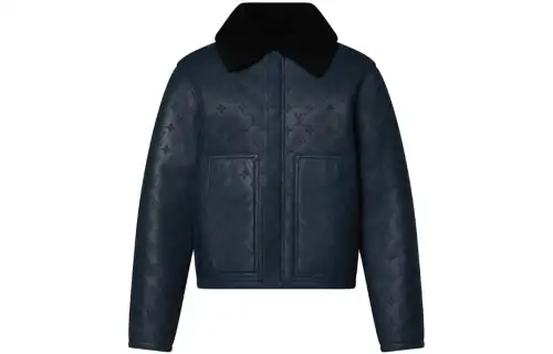LOUIS VUITTON SS24 Leather Jacket Men's Blue