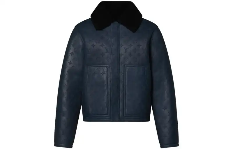 LOUIS VUITTON SS24 Leather Jacket Men's Blue