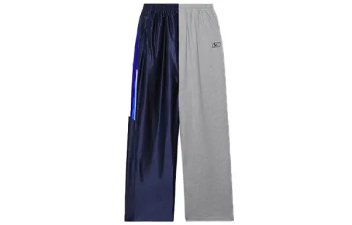 Balenciaga Casual Pants Men's Blue Moderate Wide Leg Pants