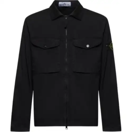 STONE ISLAND Compass Patch Zipped Overshirt