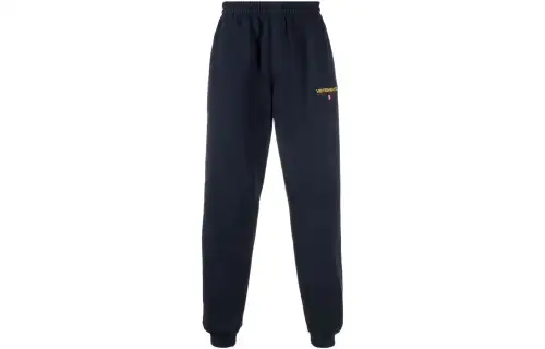 Vetements Knitted Sweatpants Unisex Blue Moderate Cuffed Pants