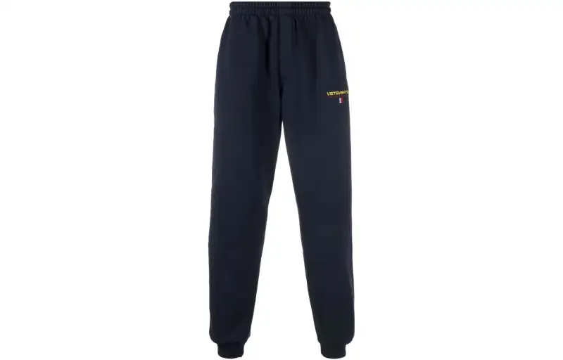 Vetements Knitted Sweatpants Unisex Blue Moderate Cuffed Pants
